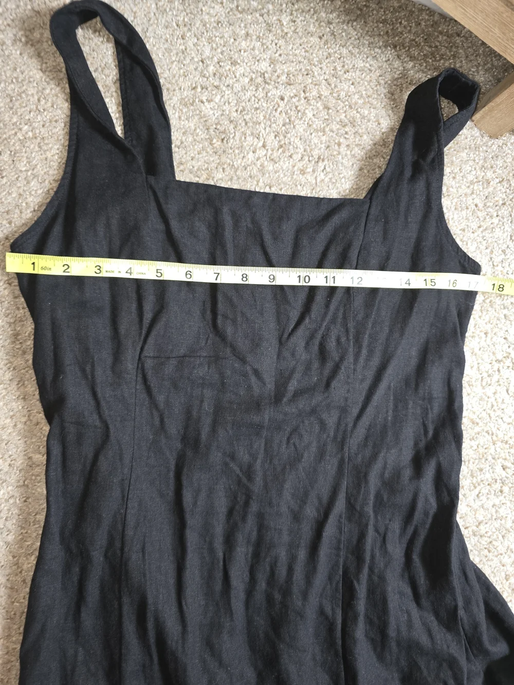 Old Navy Linen Black Square-Neck Midi Dress - Size Large